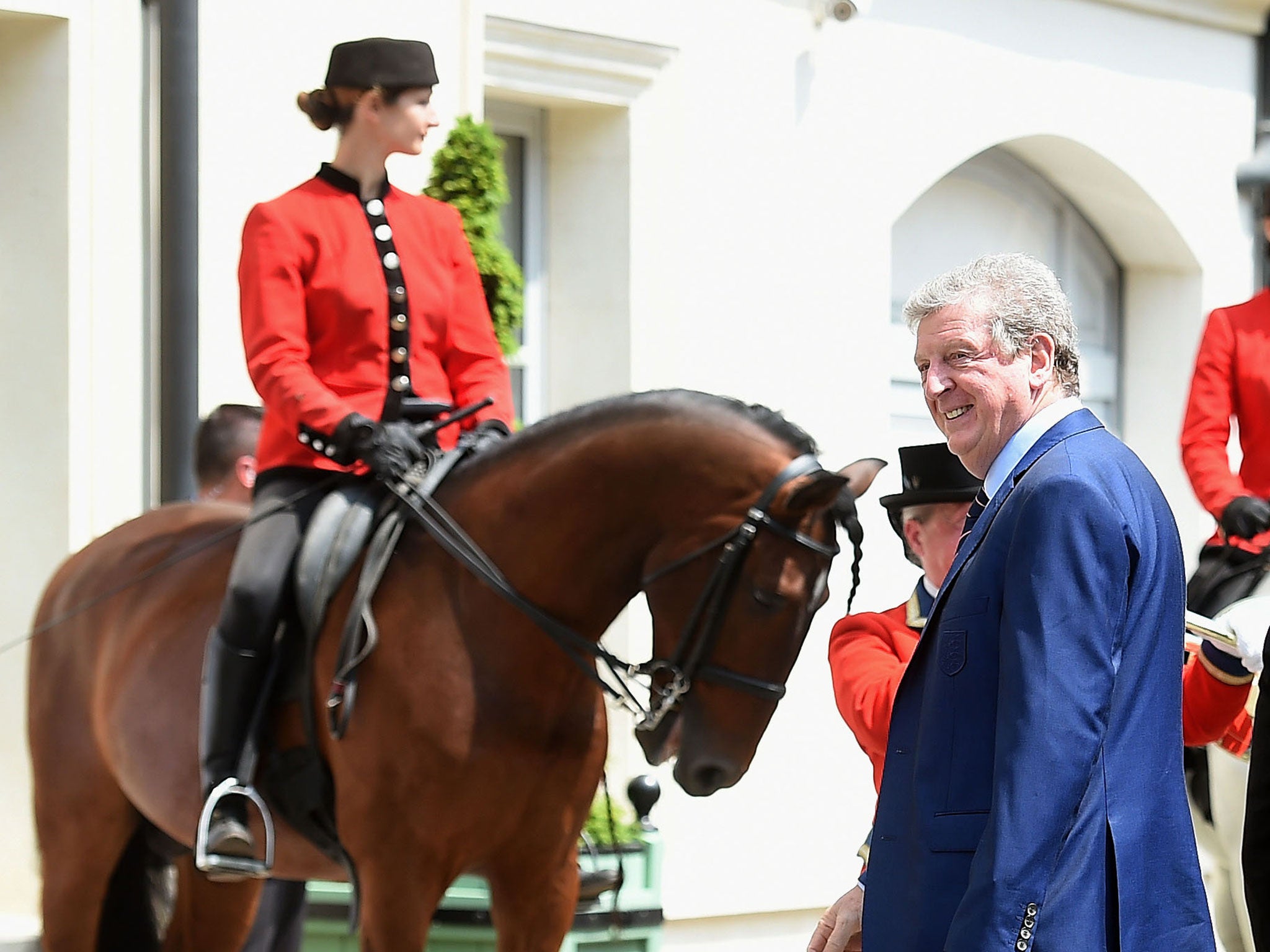 Roy Hodgson arrives at the team hotel in Chantilly - but how long will he be staying?