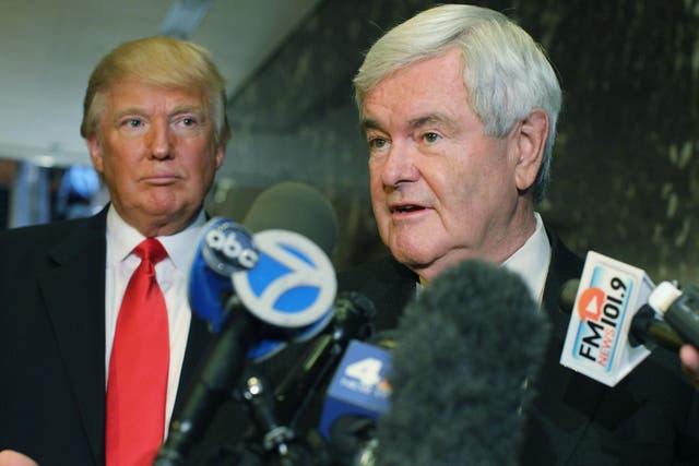 Former speaker Newt Gingrich has often spoken up for Trump