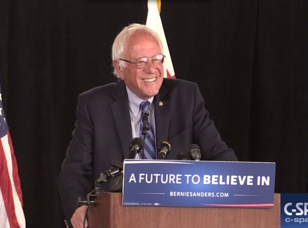 Mr Sanders laughed when the reporter asked him whether he was 'sexist'