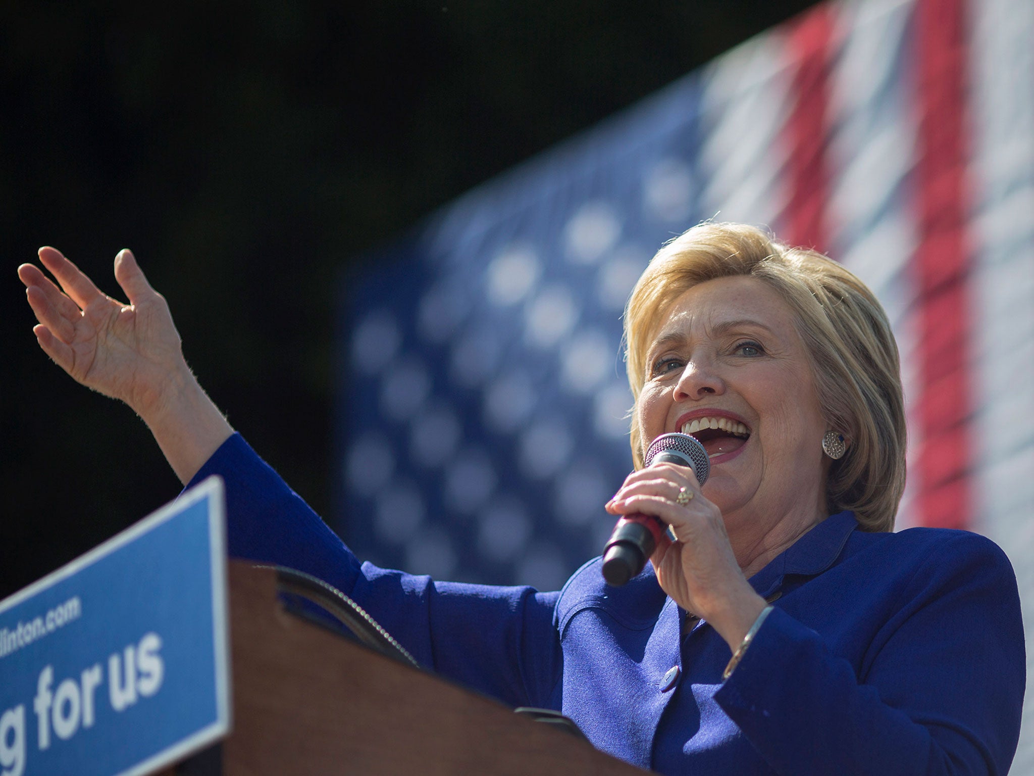 Hillary Clinton campaigned on Monday, which is set to vote on Tuesday with five other states