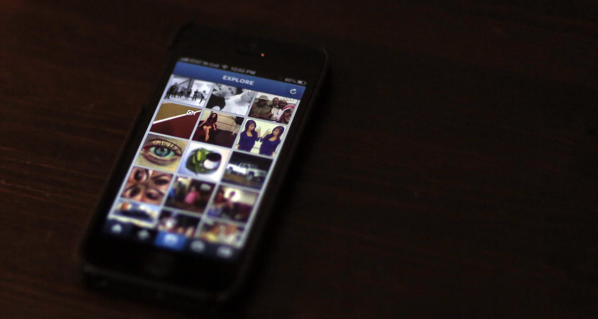 A most popular Instagram page is displayed on a mobile device screen in Pasadena, California