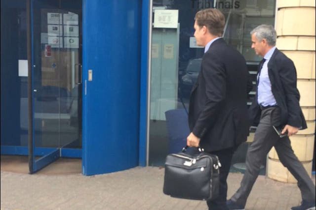 Jose Mourinho and Steve Atkins arrive at the Croydon Employment Tribunal