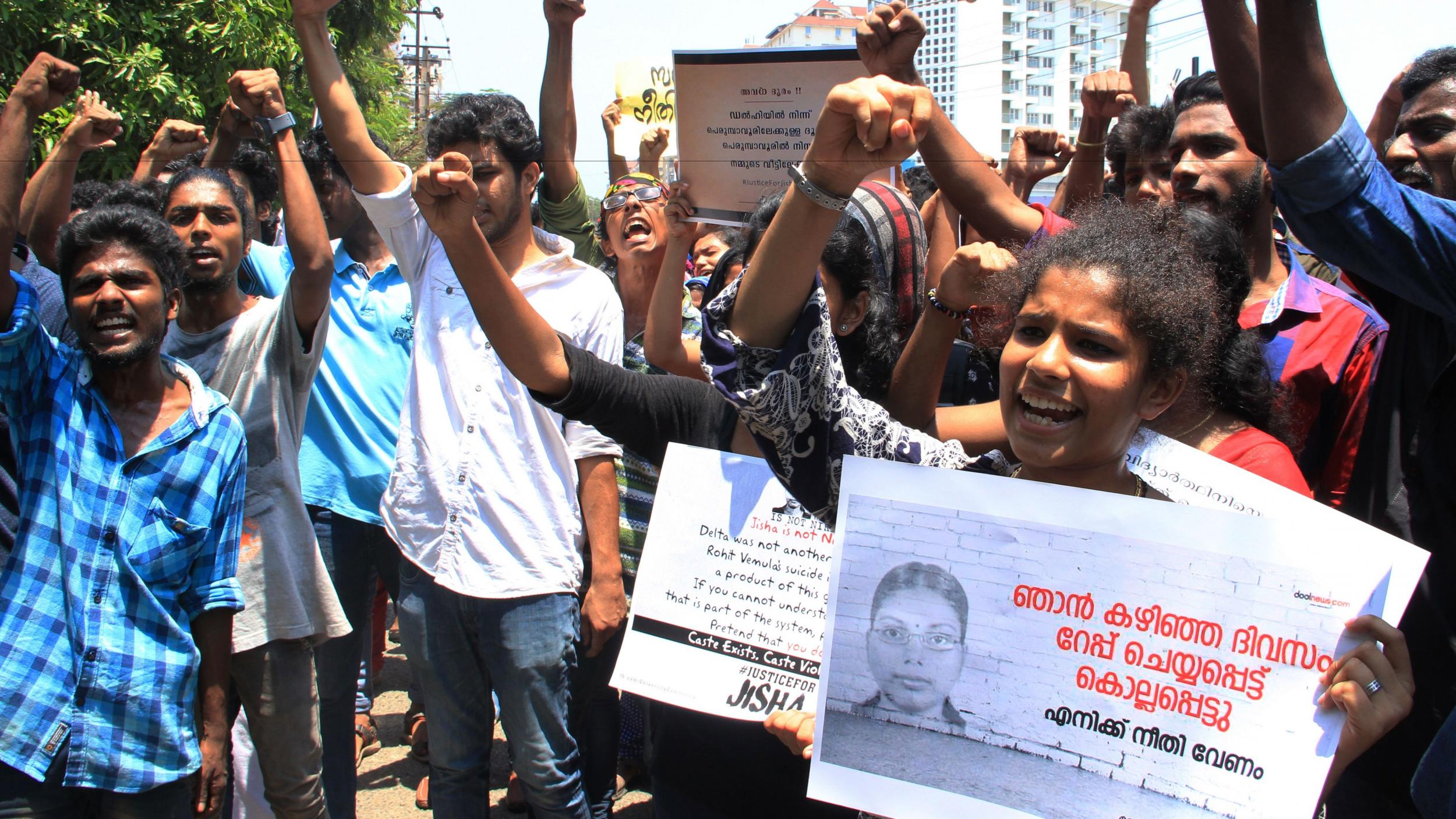 Indian protesters shout slogans during an anti-rape demonstration in May 2016 (STR/Stringer/Getty Images)