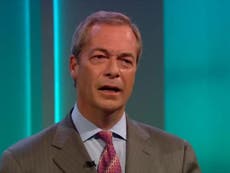 Nigel Farage tells audience member to 'calm down' when asked about his 'scaremongering' on refugees