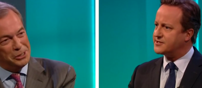 David Cameron and Nigel Farage answered questions from a studio audience