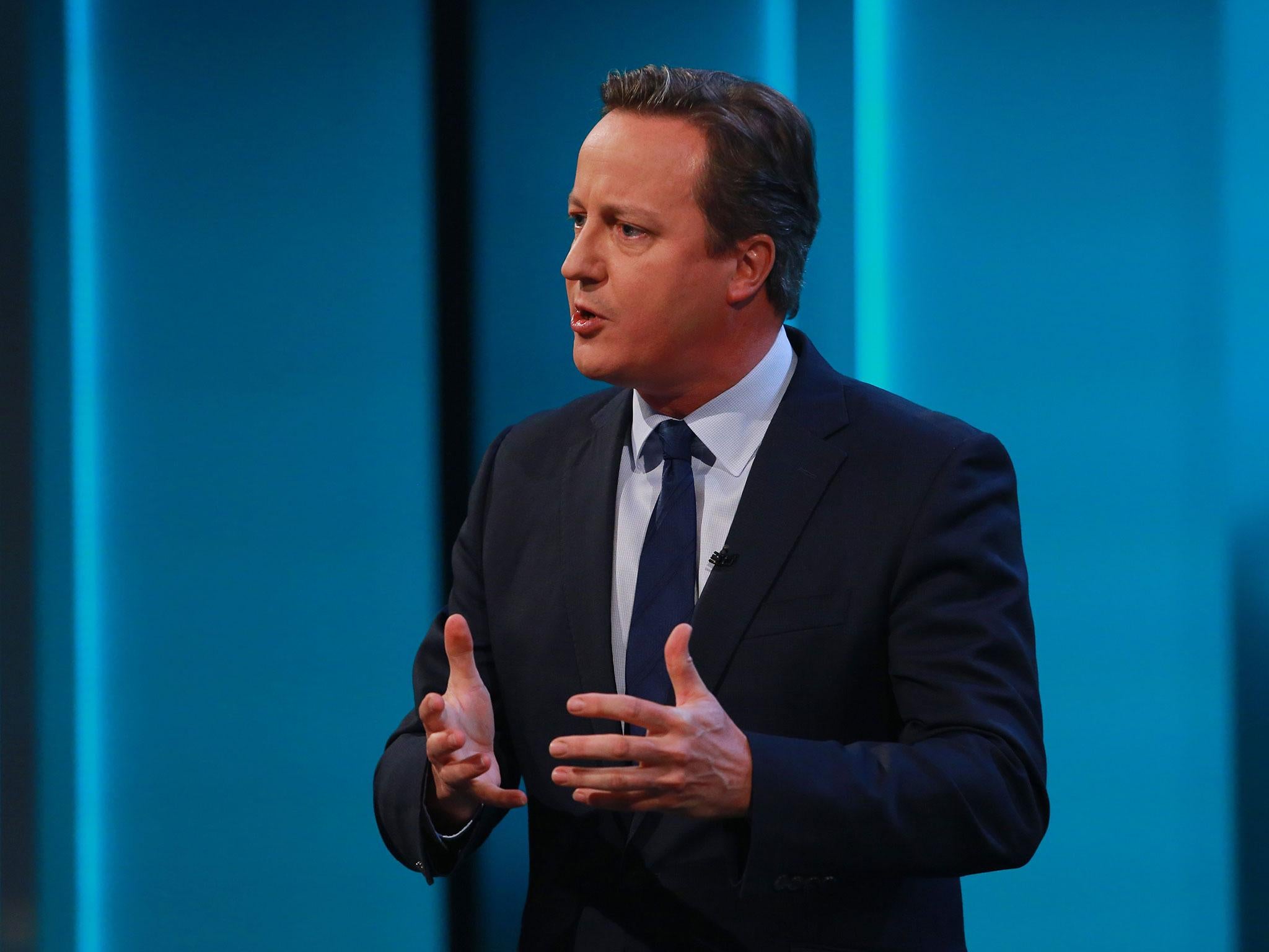 David Cameron faces questions from the studio audience