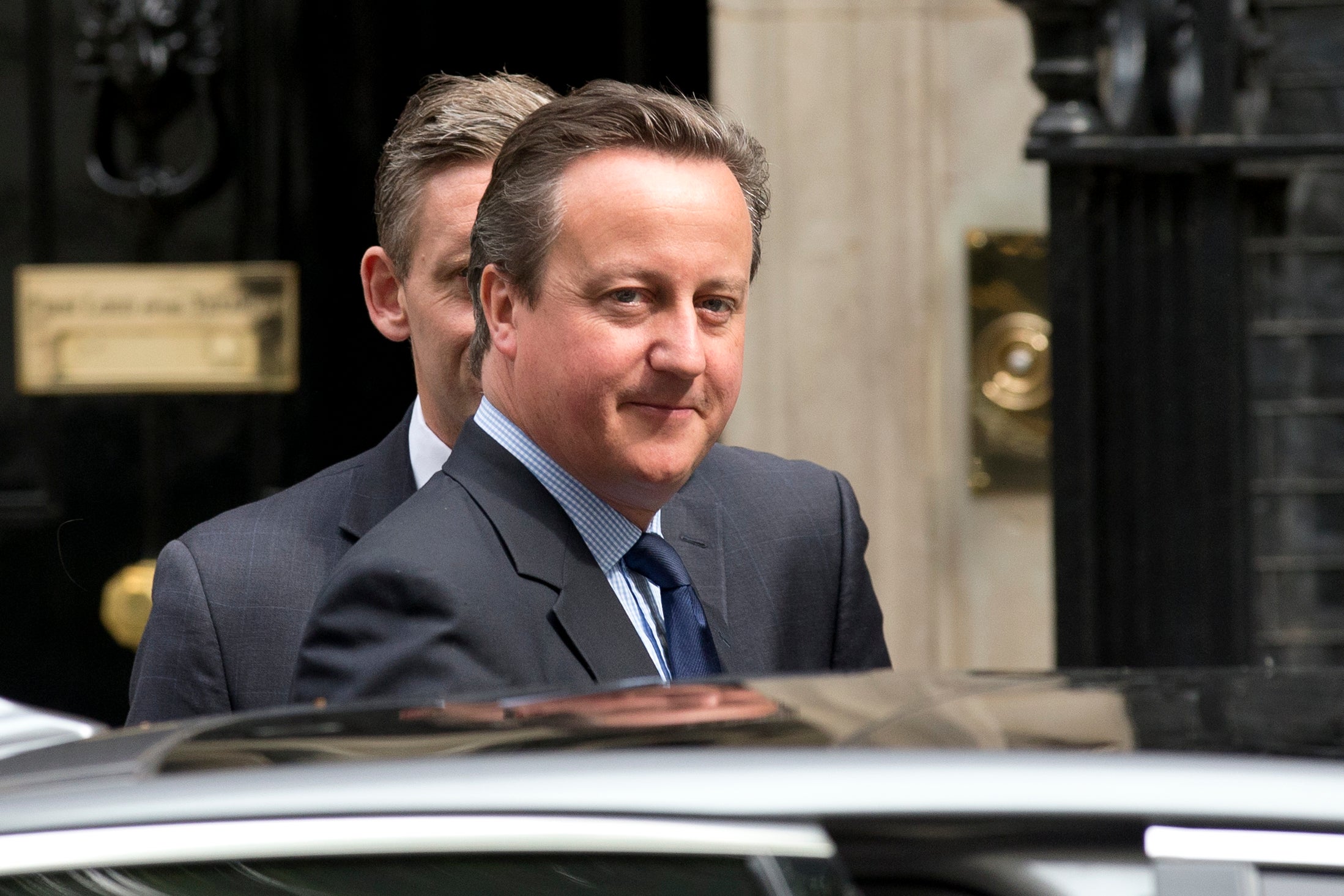 David Cameron leaves 10 Downing Street to attend Prime Minister's Questions