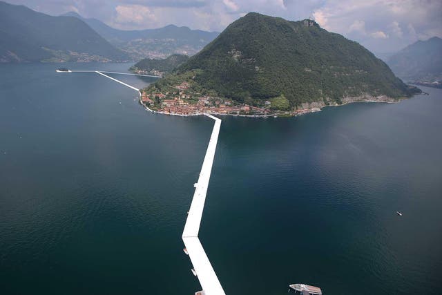 'The Floating Piers' will connect two islands to the town of Sulzano on mainland Italy