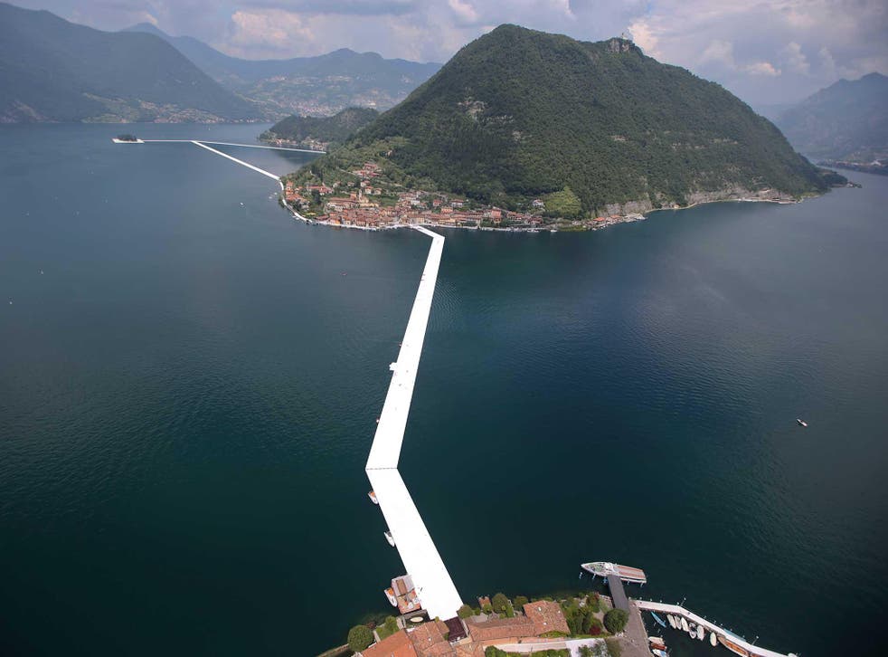 'The Floating Piers' will connect two islands to the town of Sulzano on mainland Italy