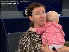 Labour MEP takes baby to European Parliament to make impassioned speech about tax avoidance