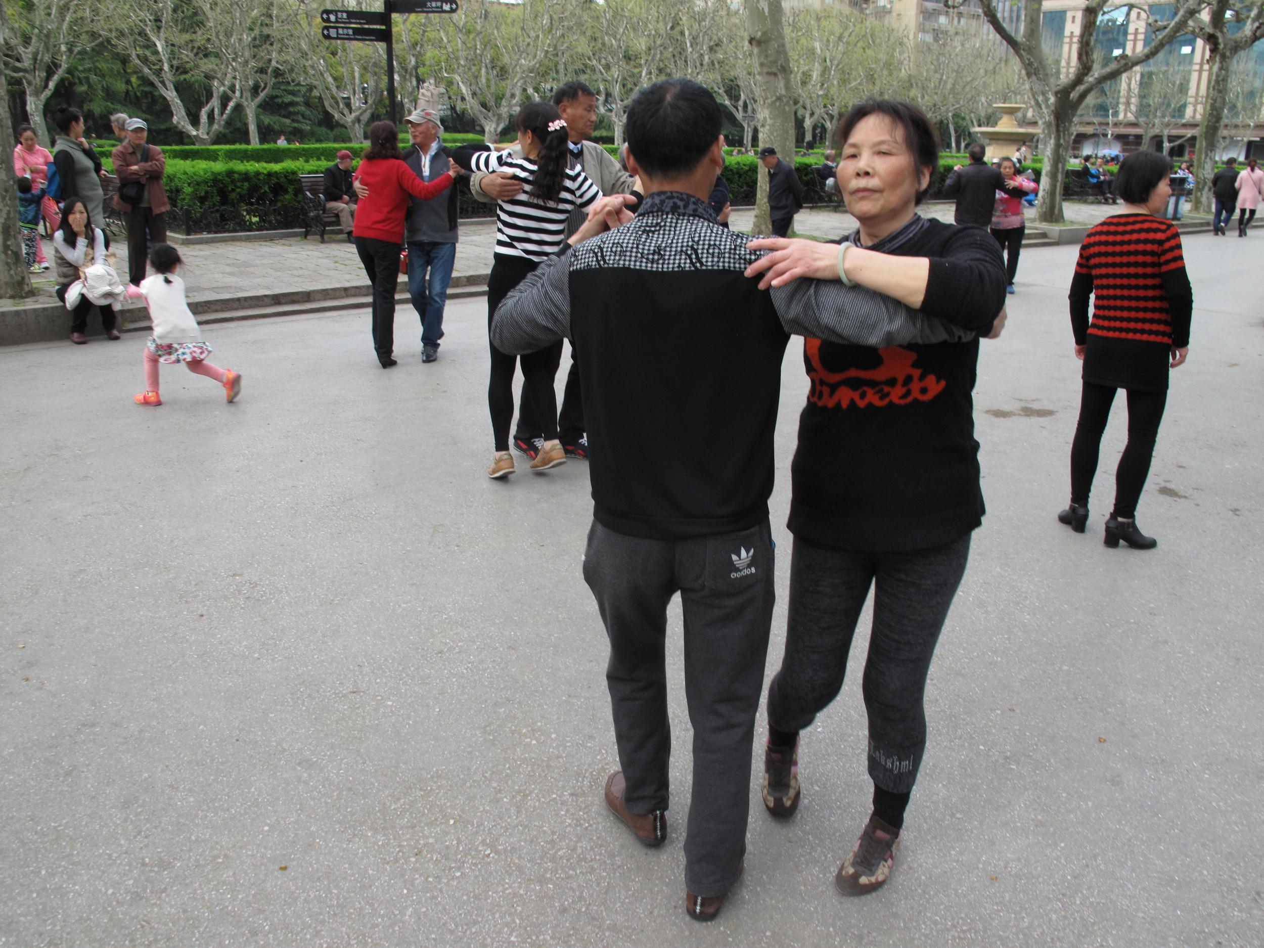 Outdoor ballroom dancing in Fuxing Park