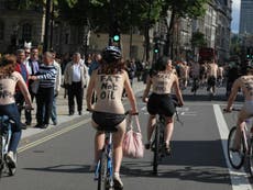 World Naked Bike Ride: Nude cyclists hit London streets for protest 