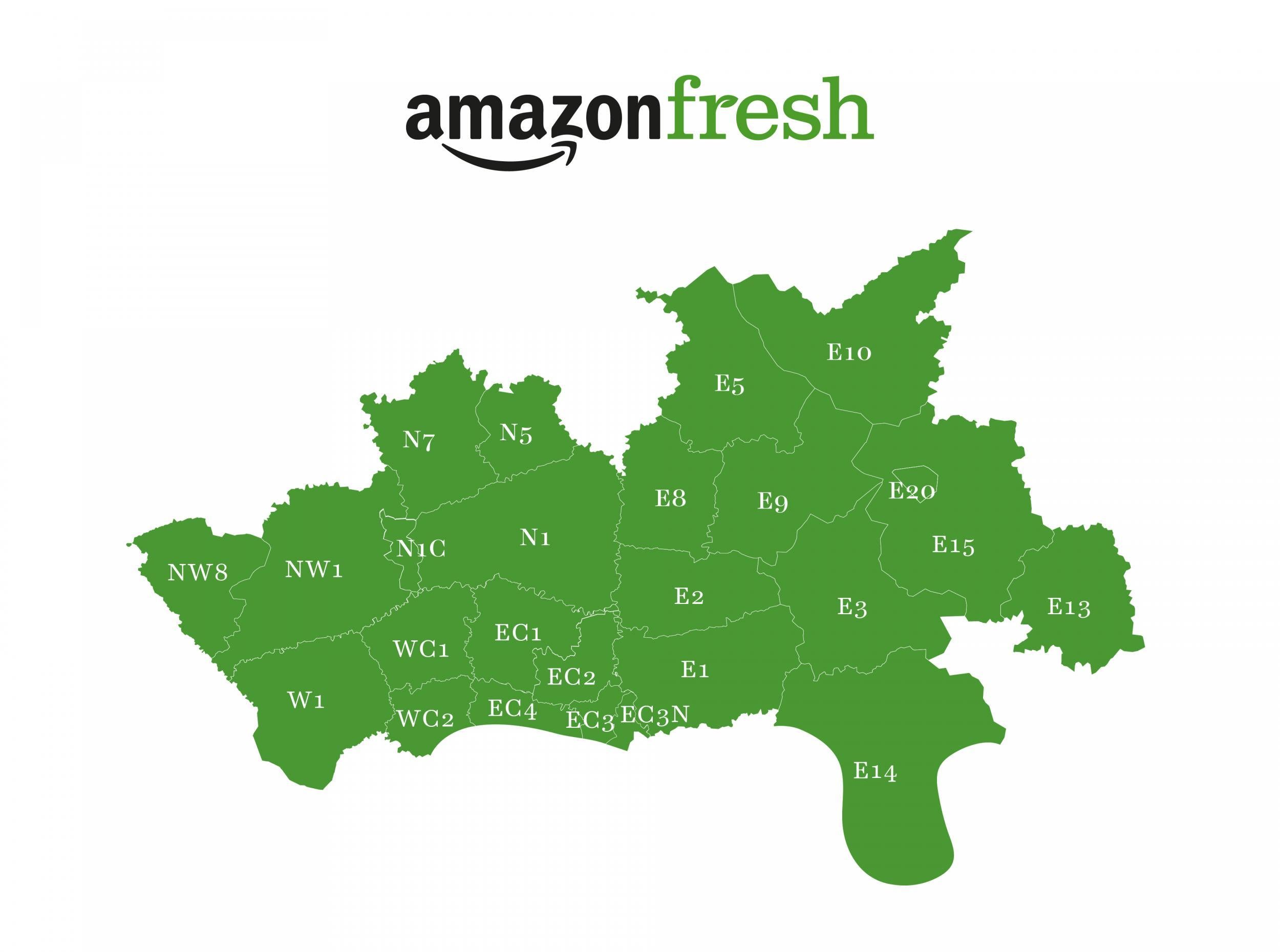 Amazon Fresh is available to Amazon Prime customers in 69 central and east London postcodes