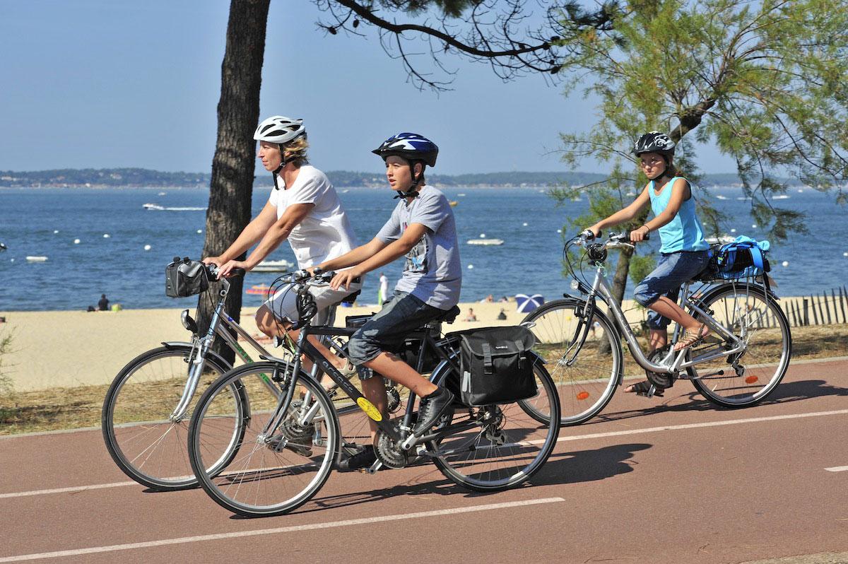 Cycling on a Voie Verte on the Bay of Arcachon, Aquitaine