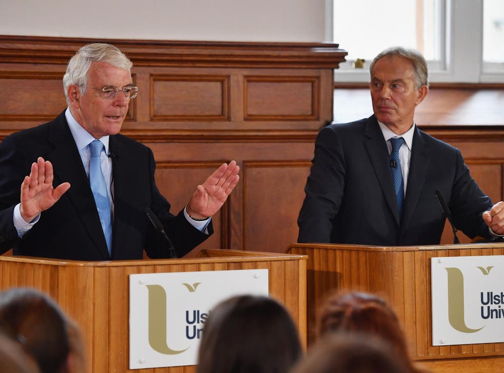 Sir John Major and Tony Blair make a joint EU appeal in Derry