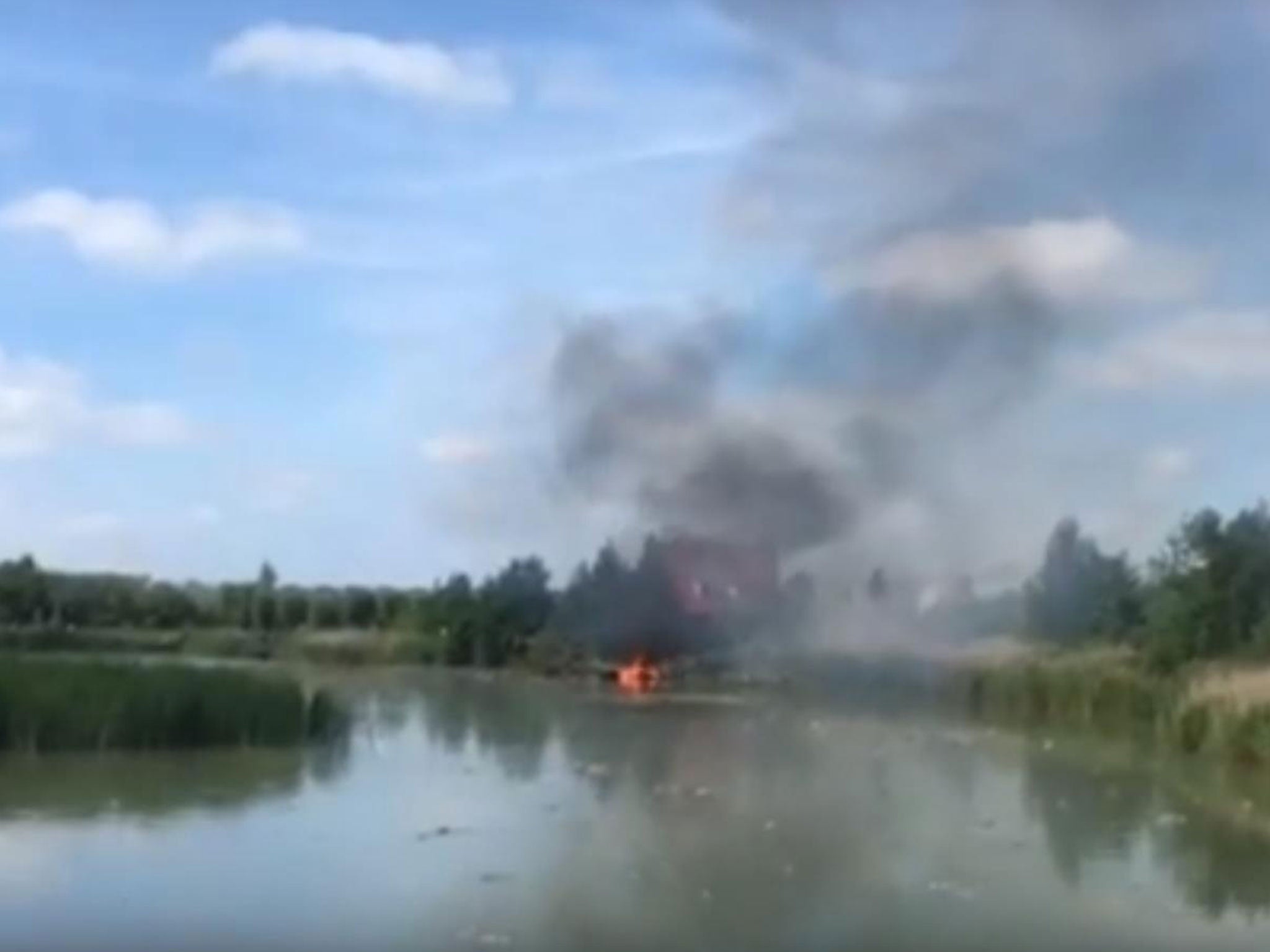 The F-5 fighter jet crashed during a display at an air show in Leeuwarden, the Netherlands, on 9 June
