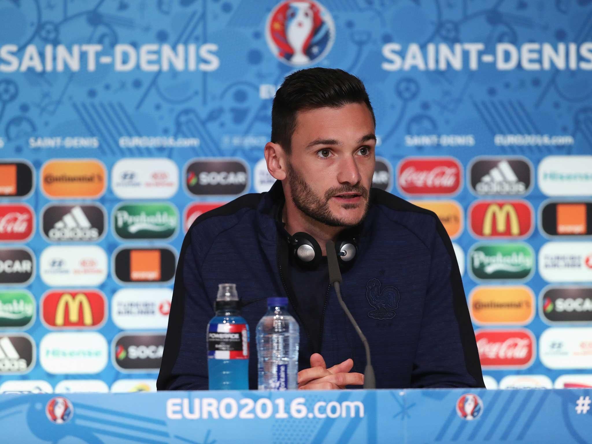 Hugo Lloris talks to the media on Thursday