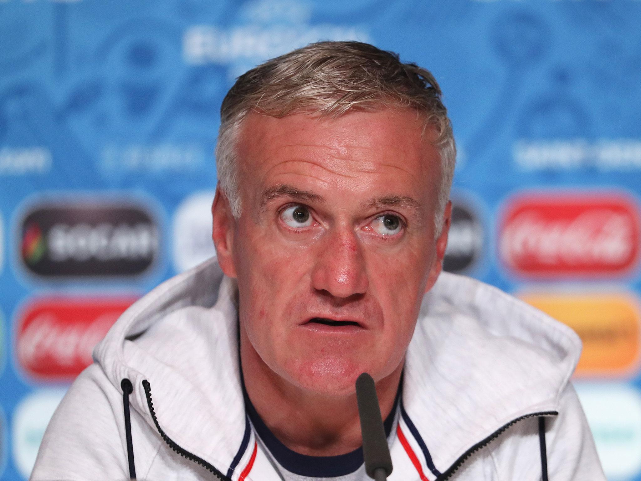 France manager Didier Deschamps faces the media ahead of the Euro 2016 opener against Romania