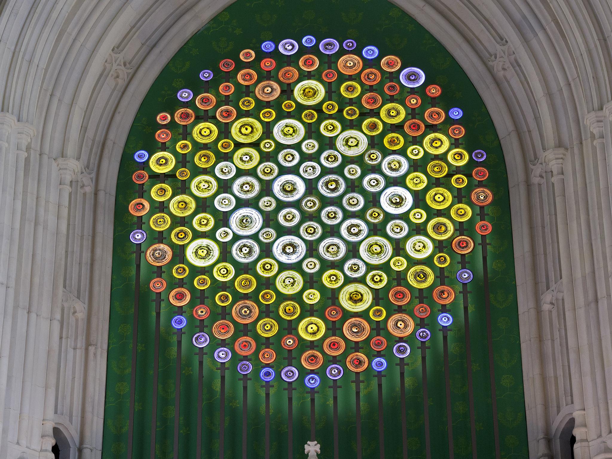 A “New Dawn” now proudly sits above the St Stephens entrance of Westminster Hall, made up 186 individual hand-blown glass scrolls (UK Parliament/Jessica Taylor)