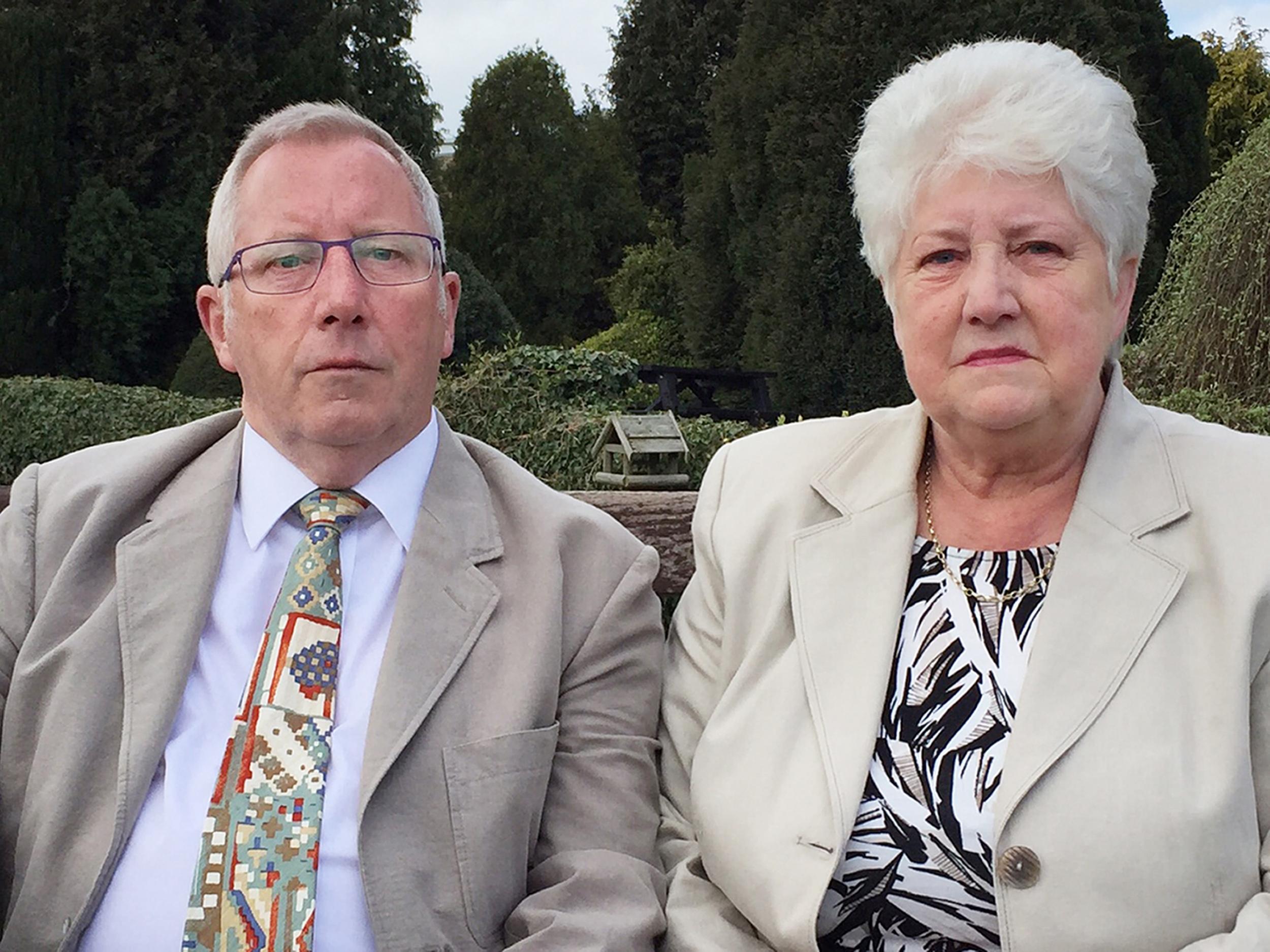 Keith and Margaret Wilson, whose son Paul died after eating a takeaway curry from the Indian Garden, Easingwold, North Yorkshire