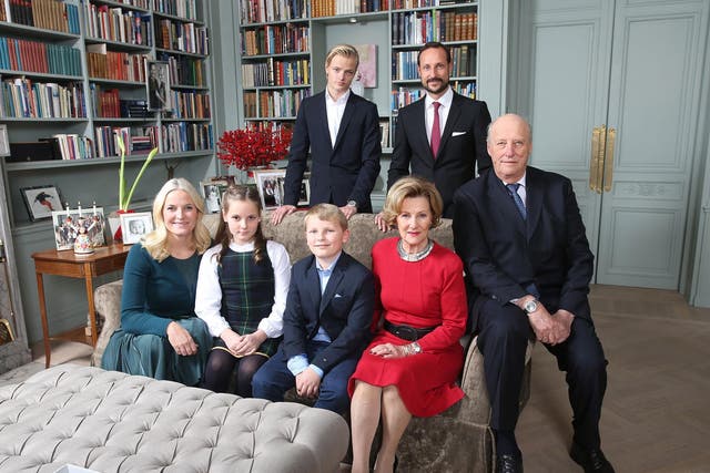 King Harald V (far right) was wrongly reported dead by a Norwegian news agency
