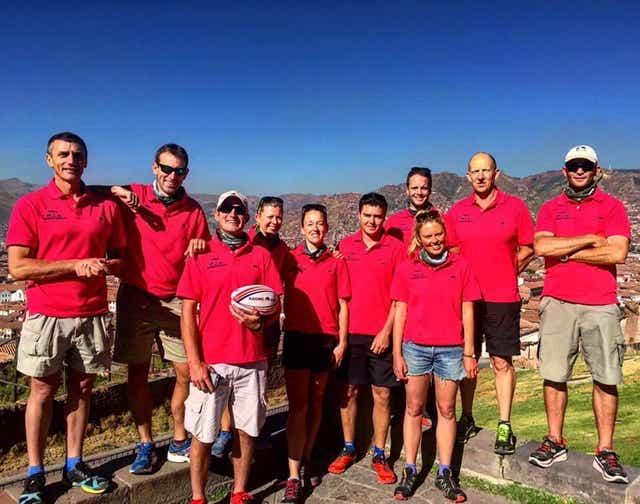 The last group photo of the team before they entered the jungle. From left to right, Keith Roberts, Ryan Pape, Sam Taylor, Hollie Woodhouse, Jacqueline Manson, Harry Dyer, Matt Hill, Holly Windsor, Pete Newland and Jamie Gaymer