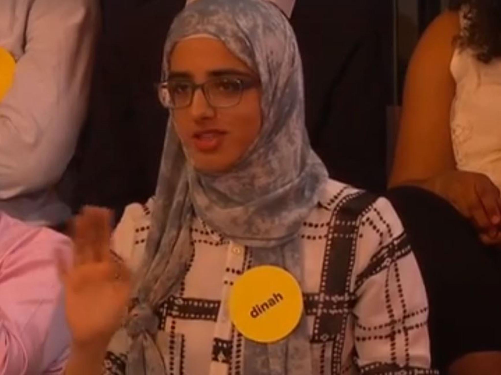 Dinah took aim at the Ukip leader for claiming migrants were the cause of sexual violence