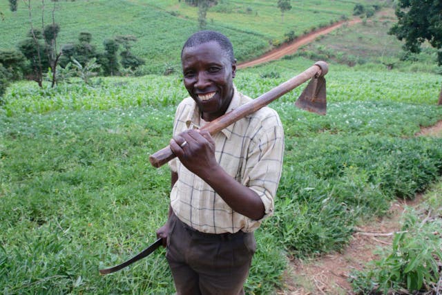 Paul Njoroge, a farmer in Laikipia whose crops have been raided in the past