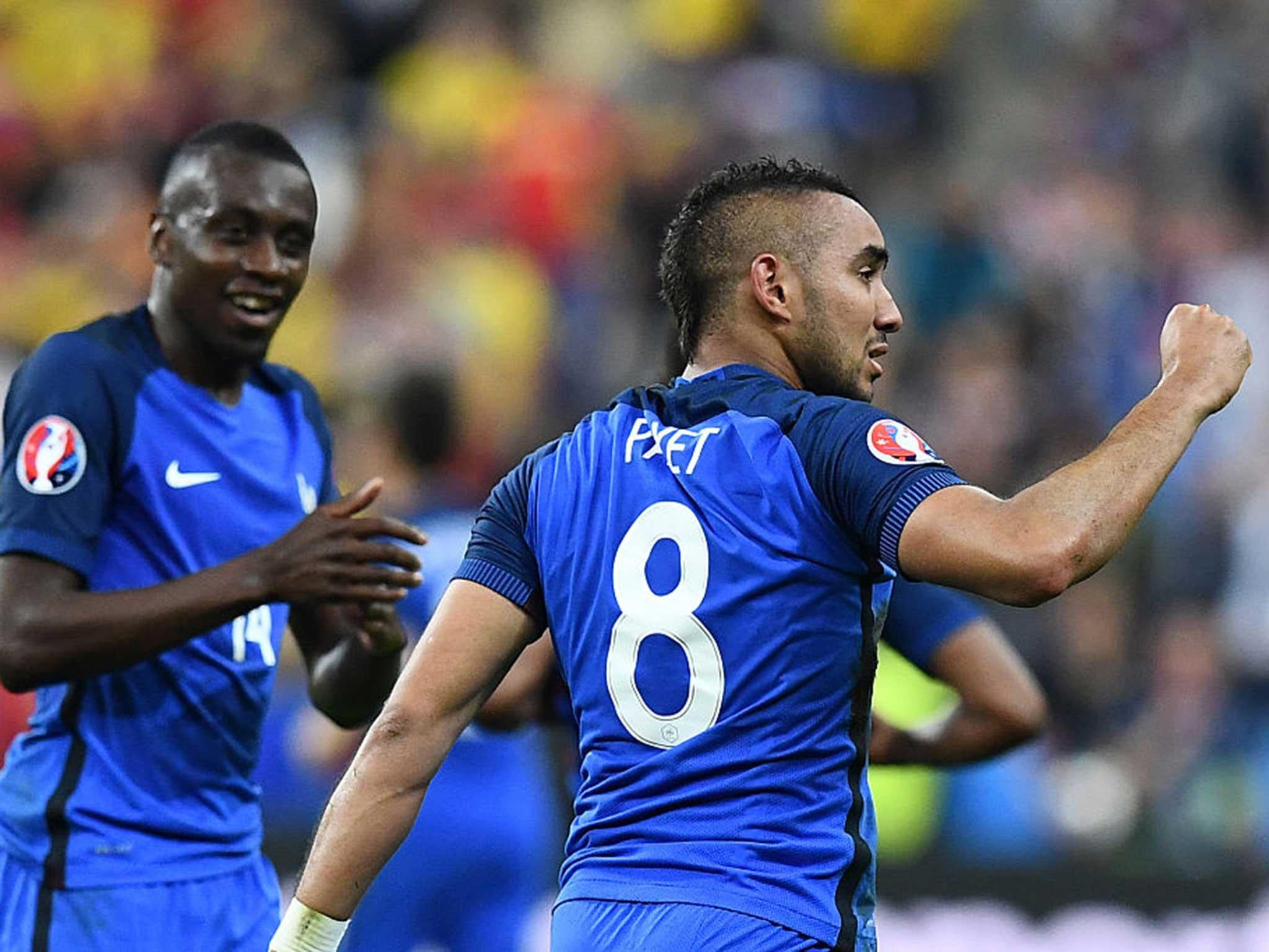 Dimitri Payet is congratulated following his stunning 89th minute winner