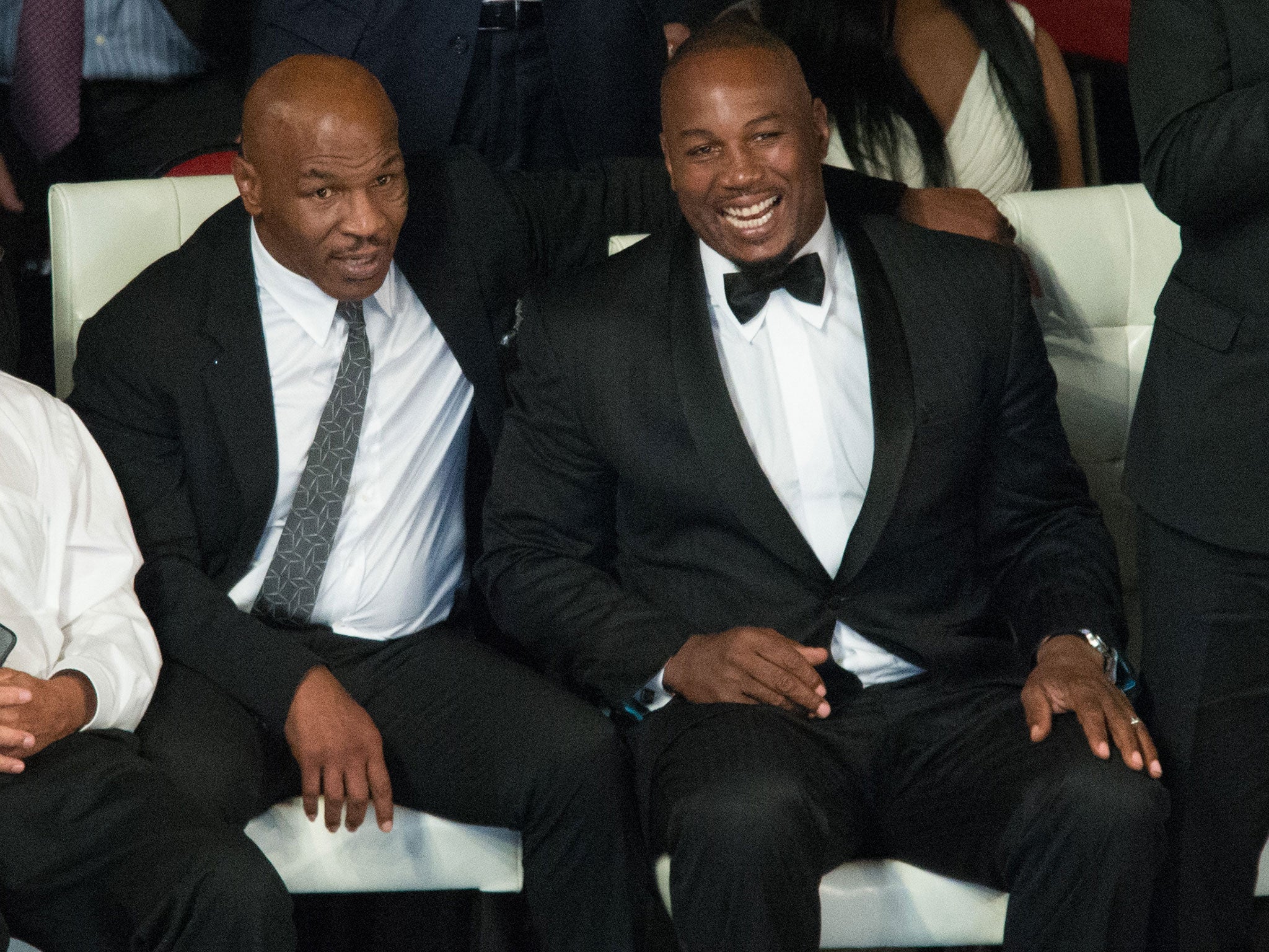 Former boxing heavyweight champions Mike Tyson and Lennox Lewis