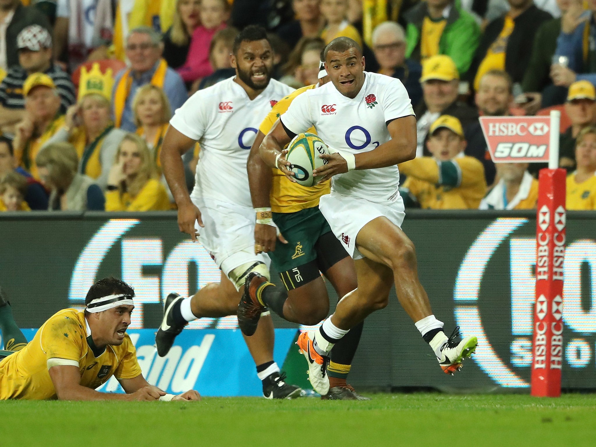 Jonathan Joseph scored England's first try after a mistake from Israel Folau
