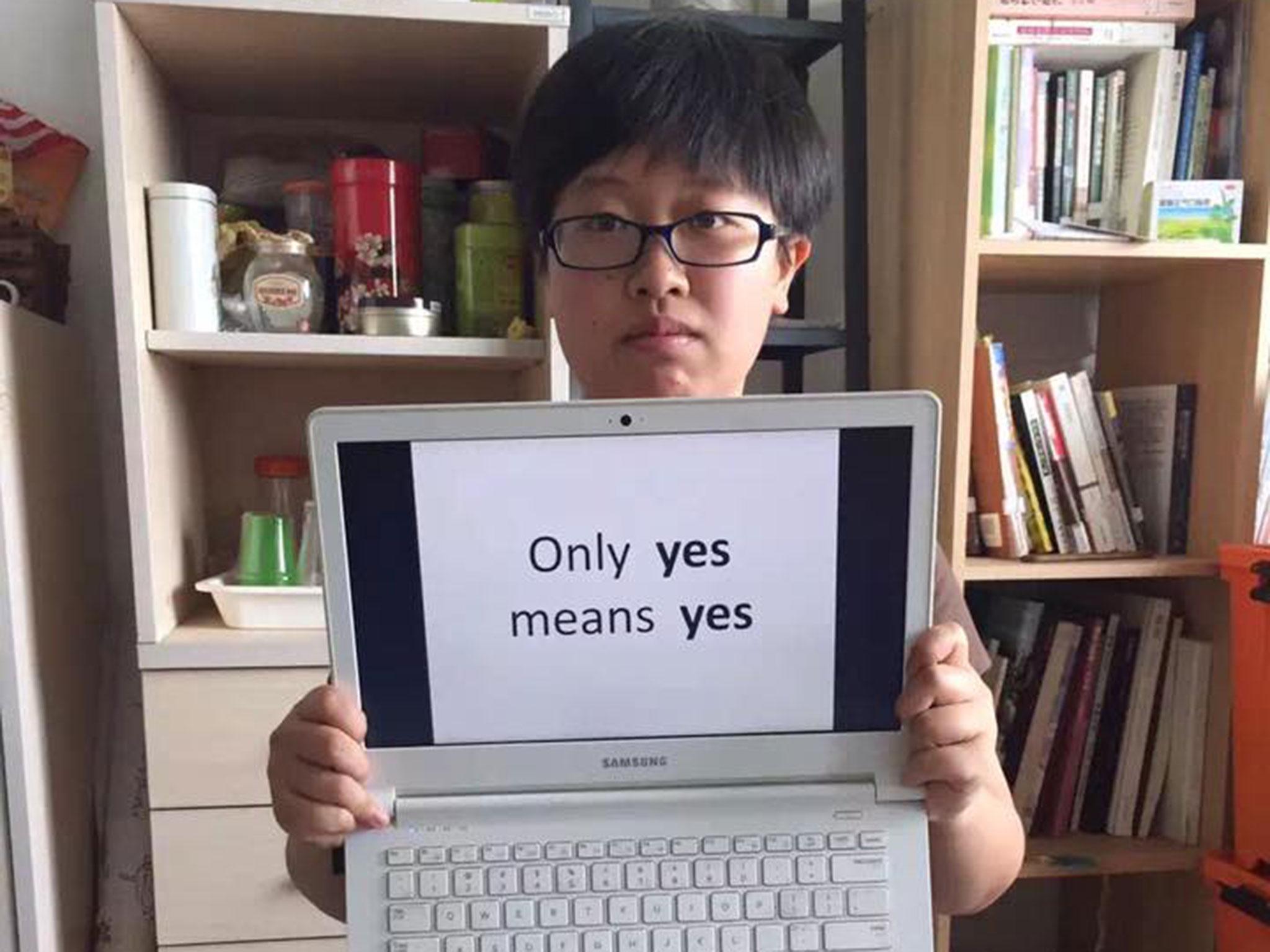 The group, named Free Chinese Feminists, have posted images on Facebook