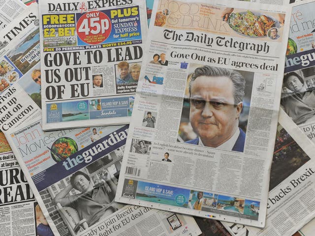 National newspaper headlines on 20 Feb 2016 following Cameron's EU deal