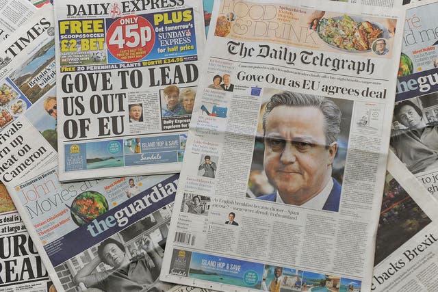National newspaper headlines on 20 Feb 2016 following Cameron's EU deal