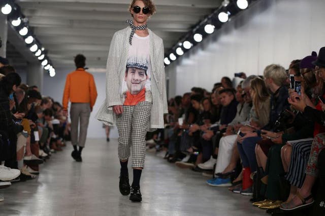 A Del Boy-emblazoned t-shirt at the Agi & Sam show yesterday