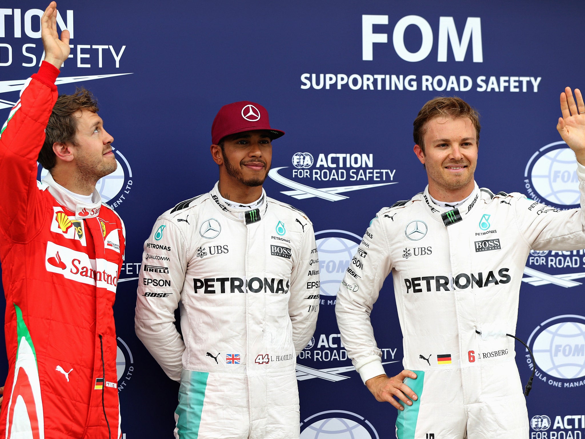 Lewis Hamilton starts on pole ahead of Nico Rosberg and Sebastian Vettel in Canada