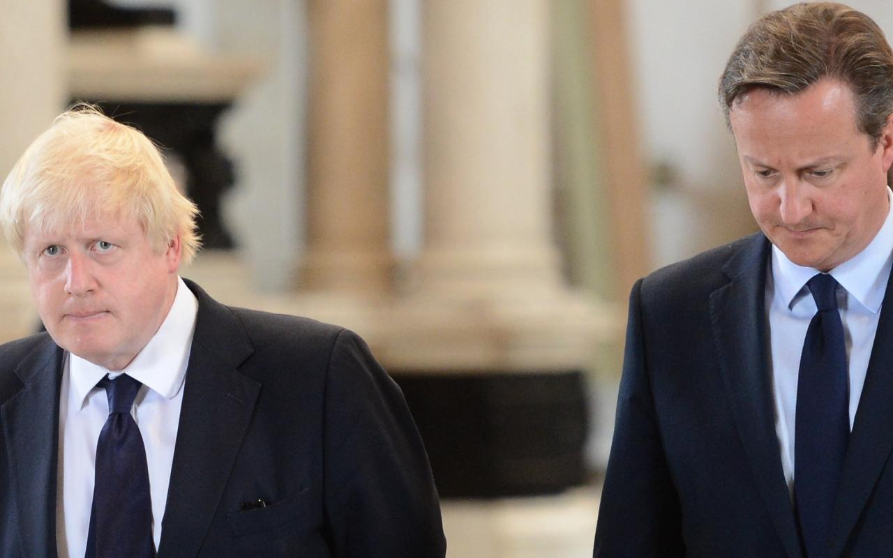 Boris Johnson and David Cameron: the polls are 50-50 between them. Getty