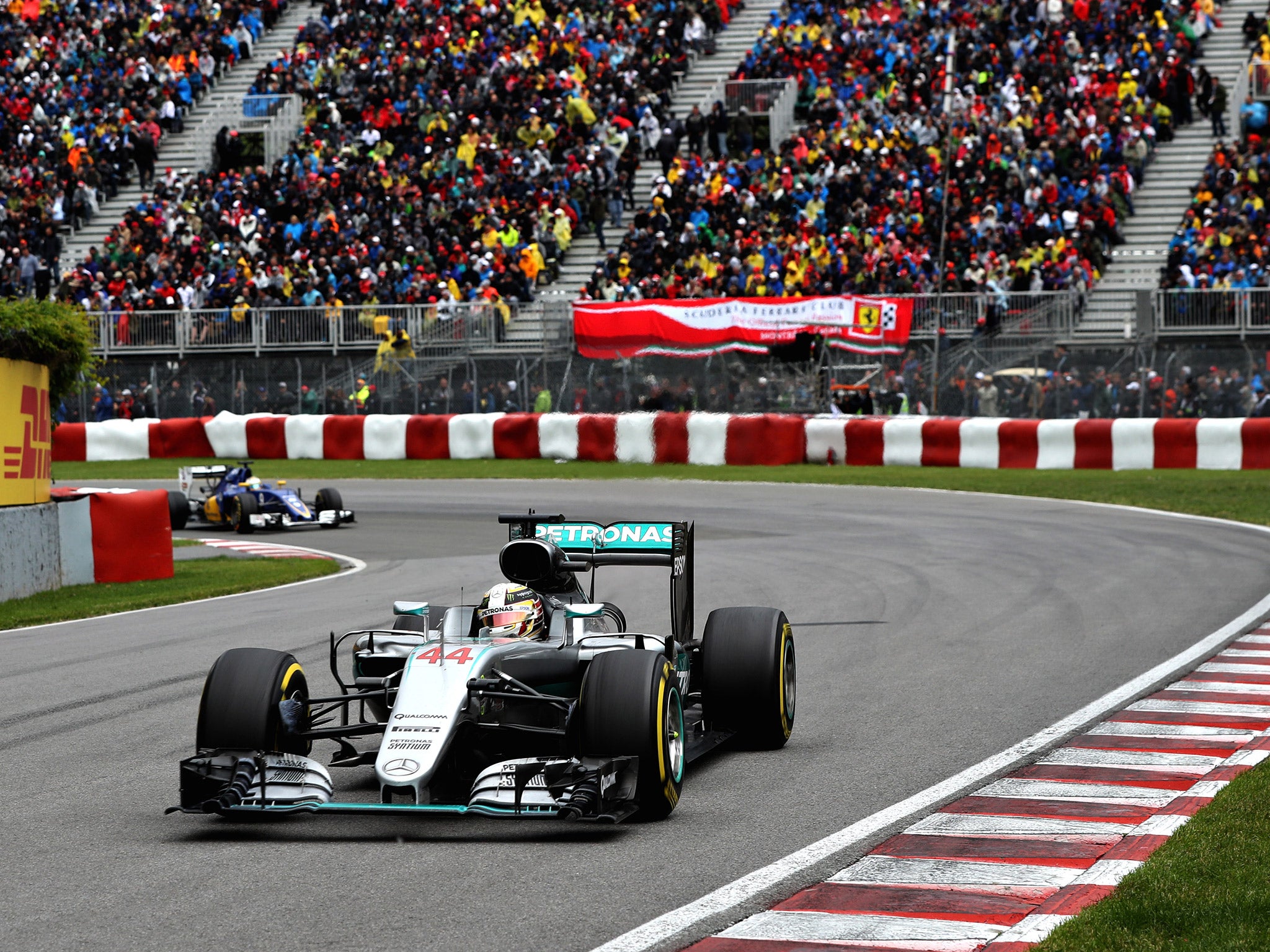 &#13;
Hamilton on his way to victory in the Canadian Grand Prix &#13;