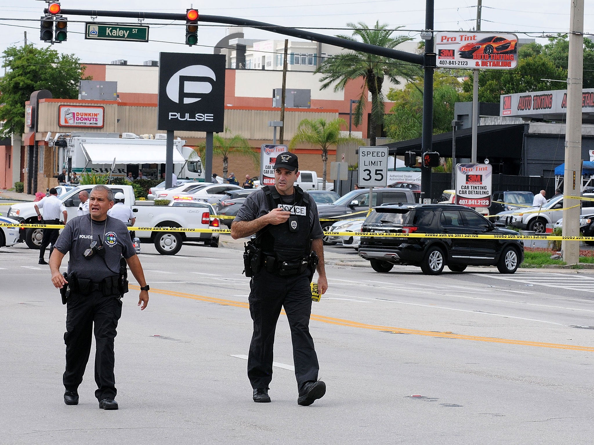 Police outside the Pulse nightclub in Orlando, scene of the worst mass shooting in US history
