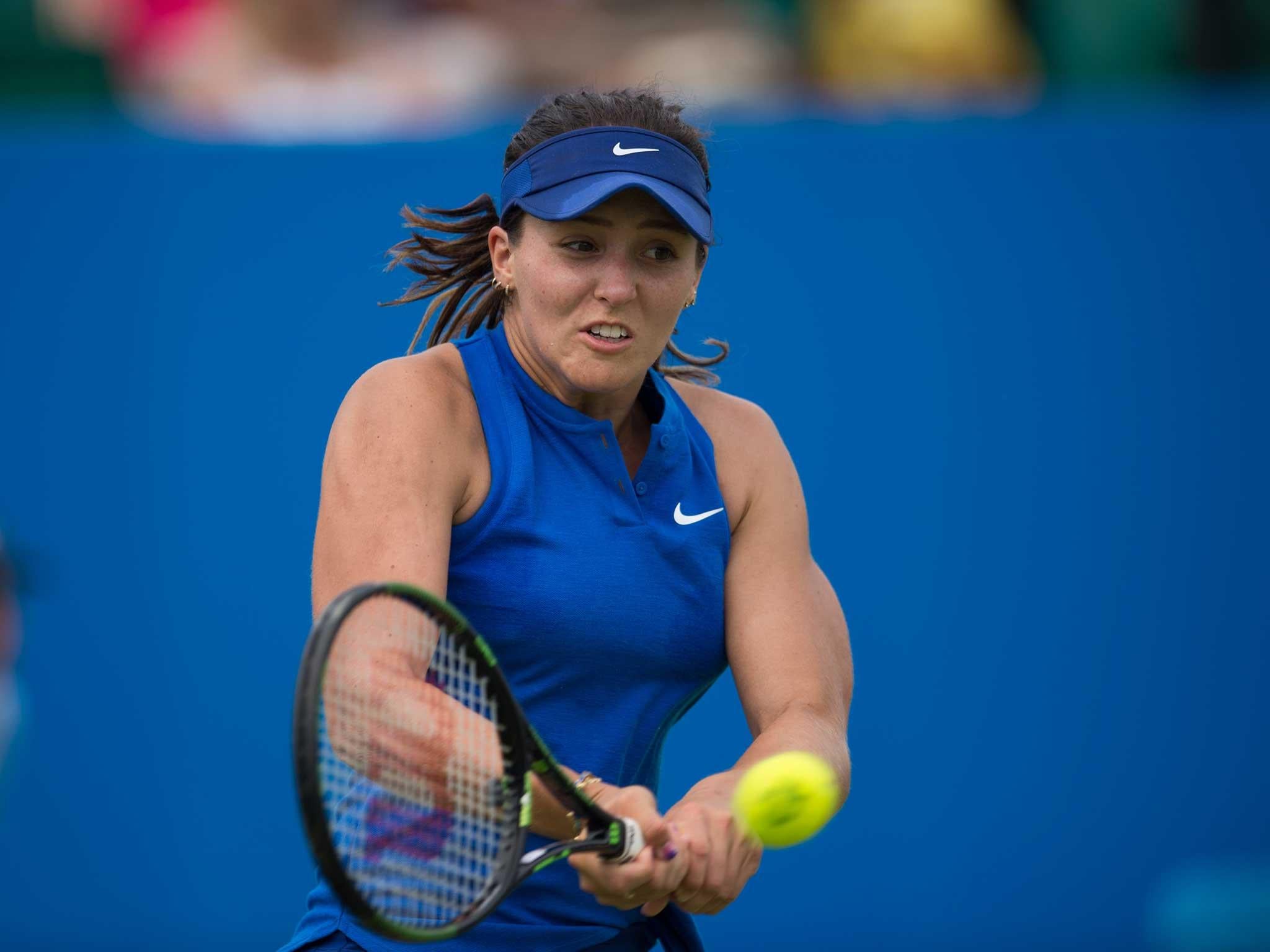 Laura Robson in action at the Aegon Classic