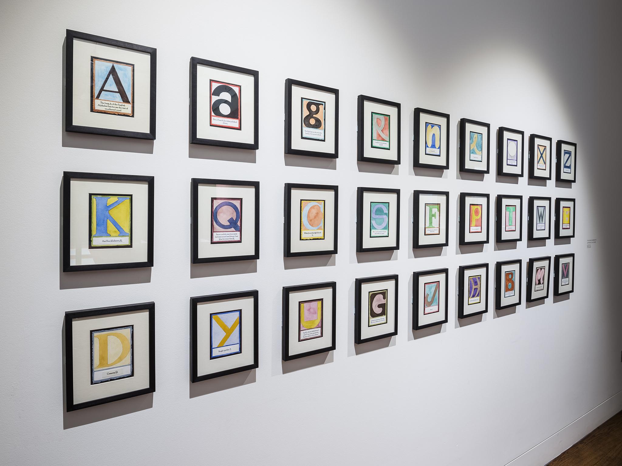 ‘Alphabet in Colour’ by Vladimir Nabokov, as interpreted by Jean Holabird. Examples of how someone with Synaesthesia might see letters