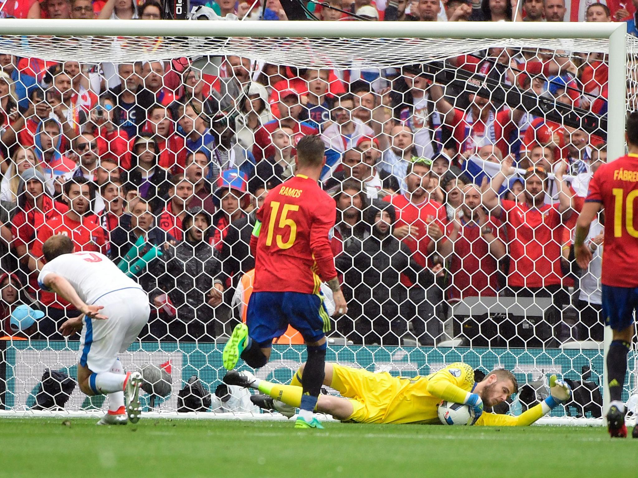 De Gea denied the Czech Republic's strike force on several occasions