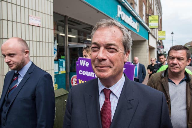 Nigel Farage visiting Sittingbourne for the Brexit campaign yesterday