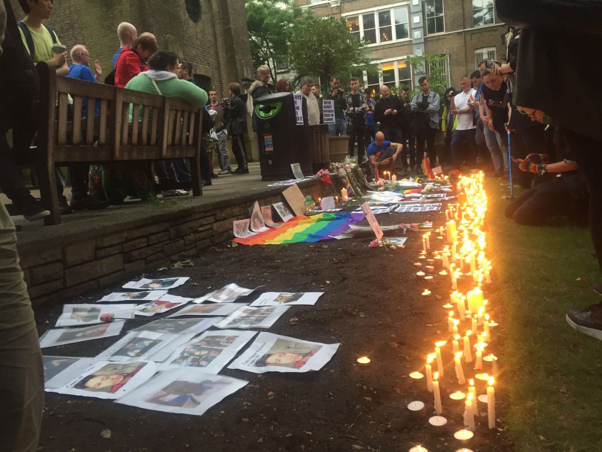 A candlelight vigil in London