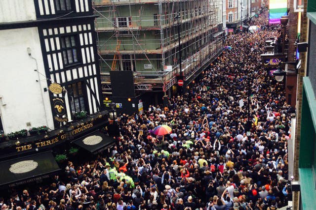 Old Compton Street fell silent at 7pm as a sign of respect for the partygoers killed on Sunday morning
