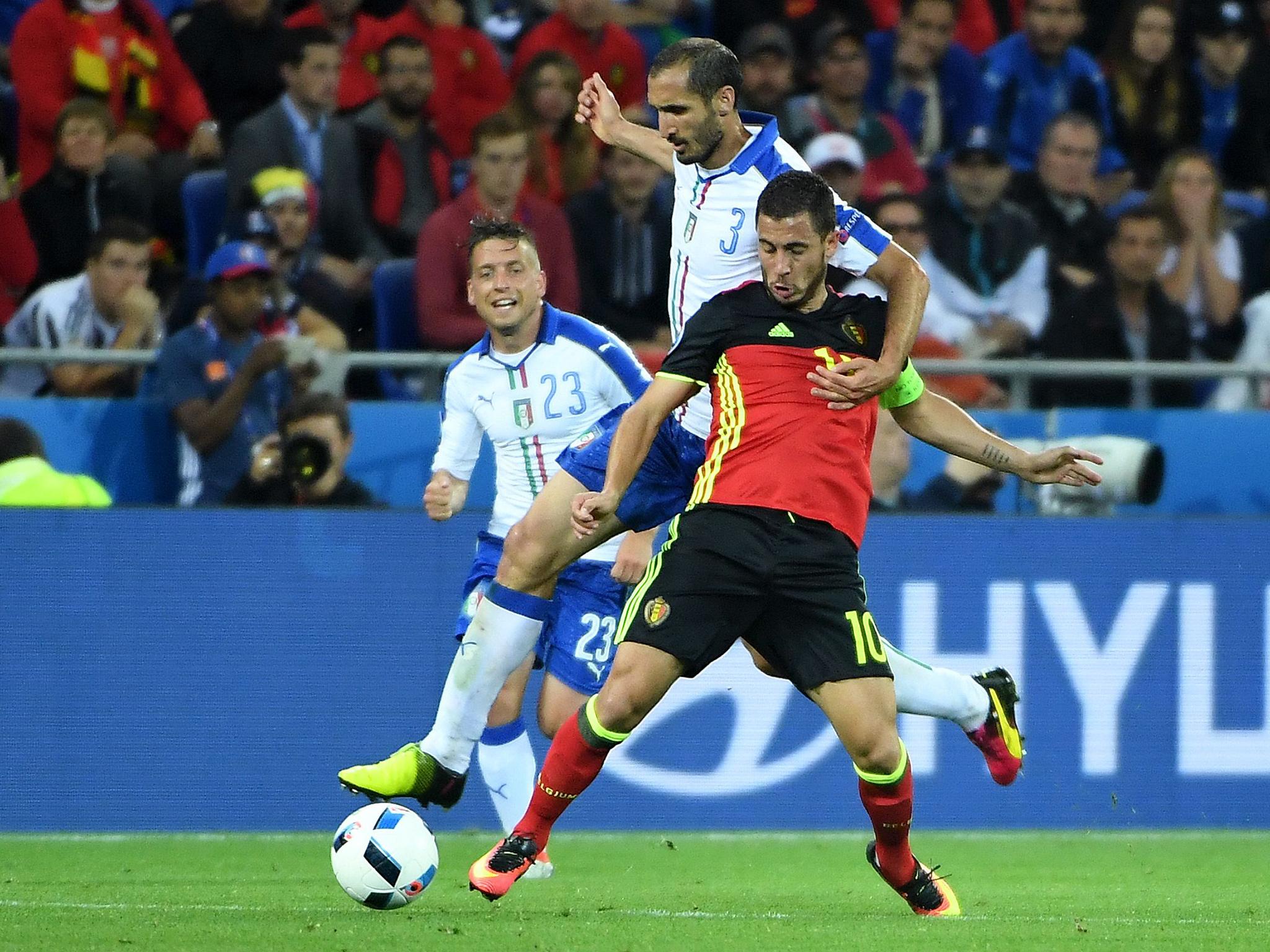 Hazard, Belgium's stand-in captain, struggled to make an impact