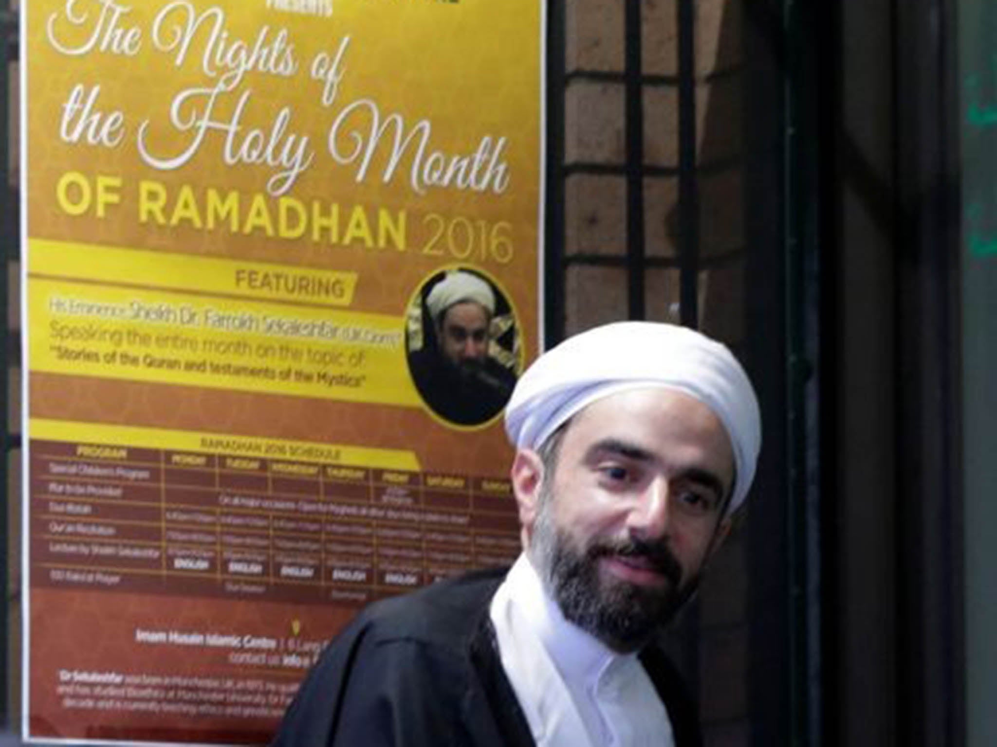 Farrokh Sekaleshfar, a British-born doctor and senior Shi'ite Muslim scholar, arrives at the Imam Husain Islamic Centre in Sydney, Australia, June 14, 2016