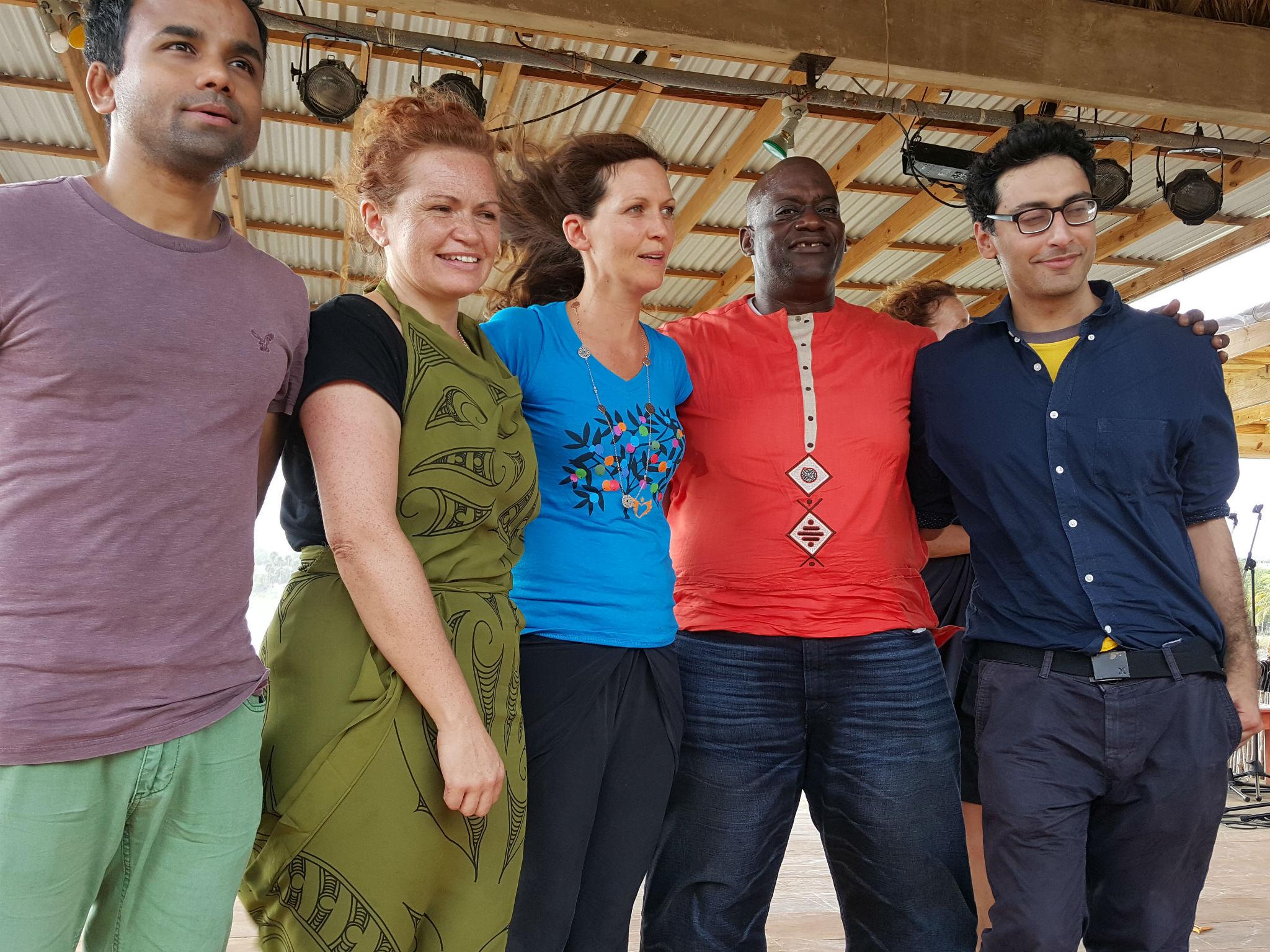 Calabash 2016: The five regional finalists up for the Commonwealth short story prize (left to right, winner Parashar Kulkarni (India), Tina Makereti (New Zealand), Stefanie Seddon (Canada &amp; Europe), Lance Dowrich (Trinidad), Faraaz Mahomed (South Africa)