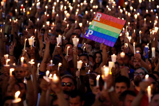 Mourners gather for the 49 people killed and 53 people injured in Orlando