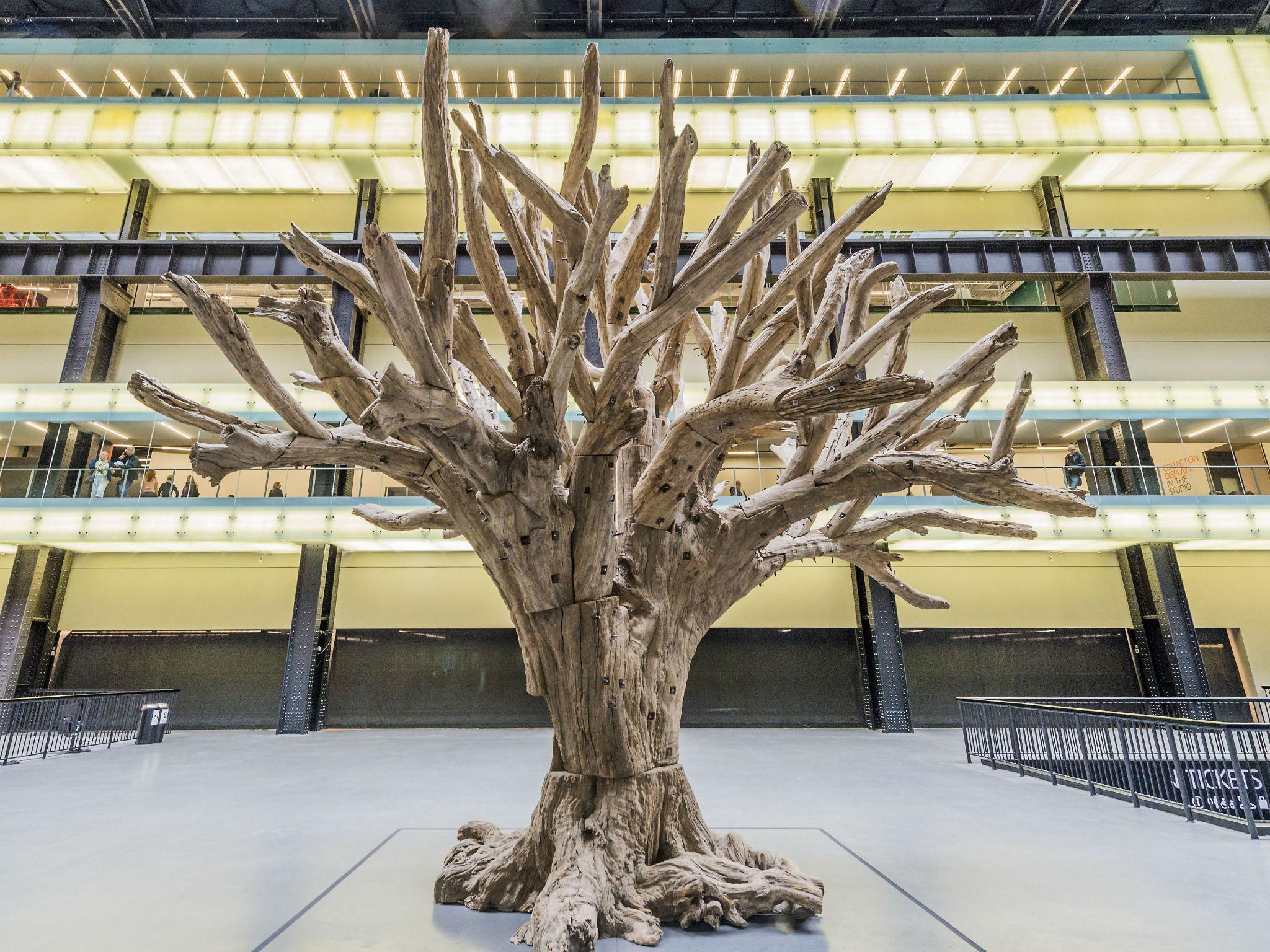 Ai Weiwei's 7m sculpture of a tree in the new Tate Modern (Rex)